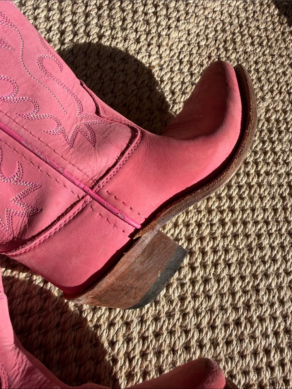 Old West Pink Kids Western Boots size 12.5